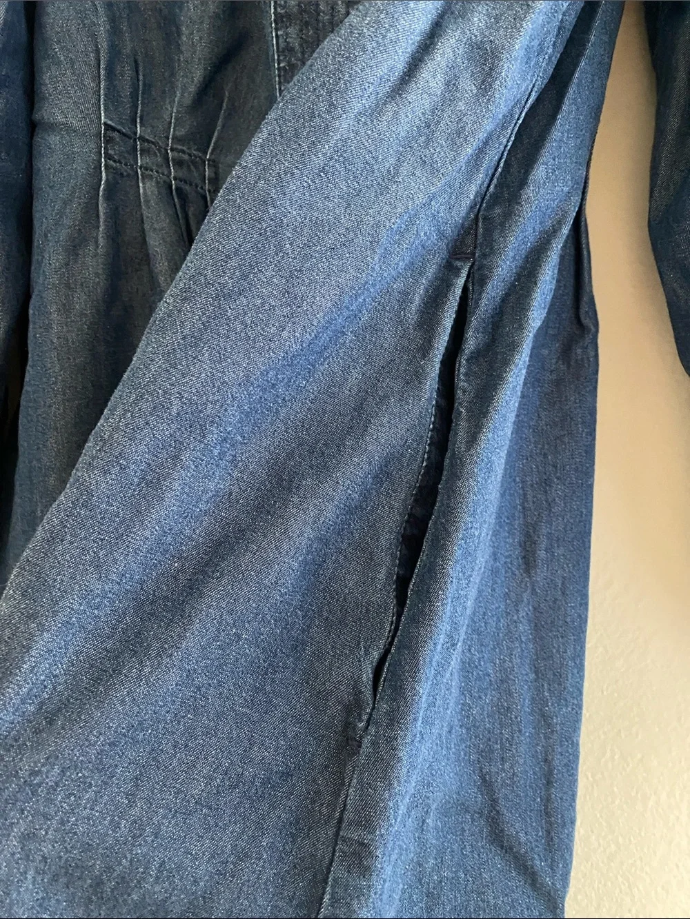 🌼 NWOT Madewell Indigo Blue Button-Front Denim Dress size 2 Cottagecore - Picture 6 of 11